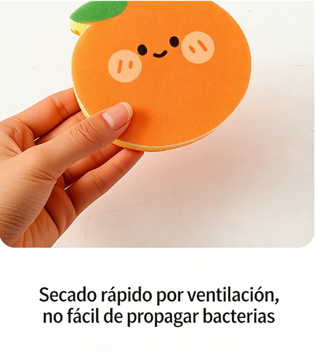 Dibujos animados de frutas de la serie 'Espon' para esponjas de cocina.