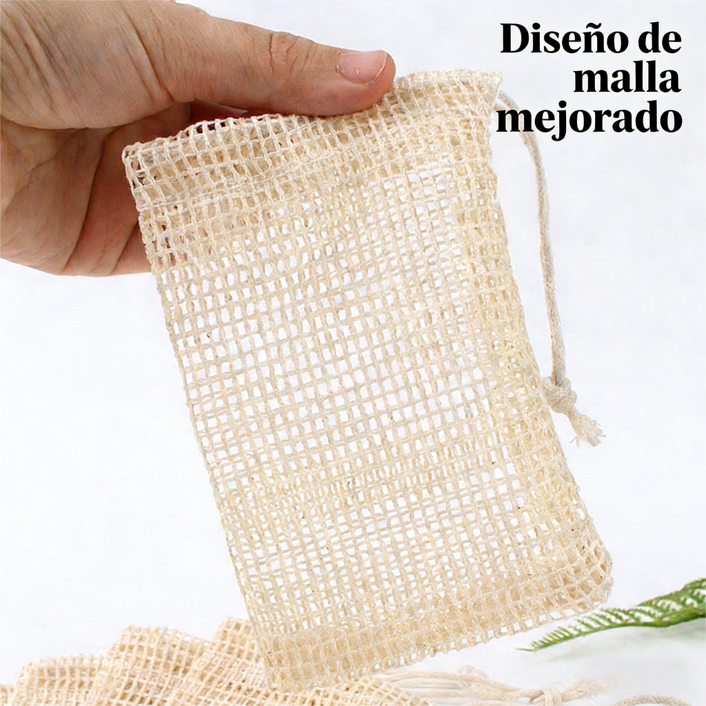 Bolsa de Jabón Colgante de Lino Algodón | Red Espumosa Manual para Baño y Masaje