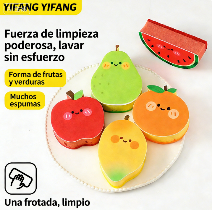 Dibujos animados de frutas de la serie 'Espon' para esponjas de cocina.