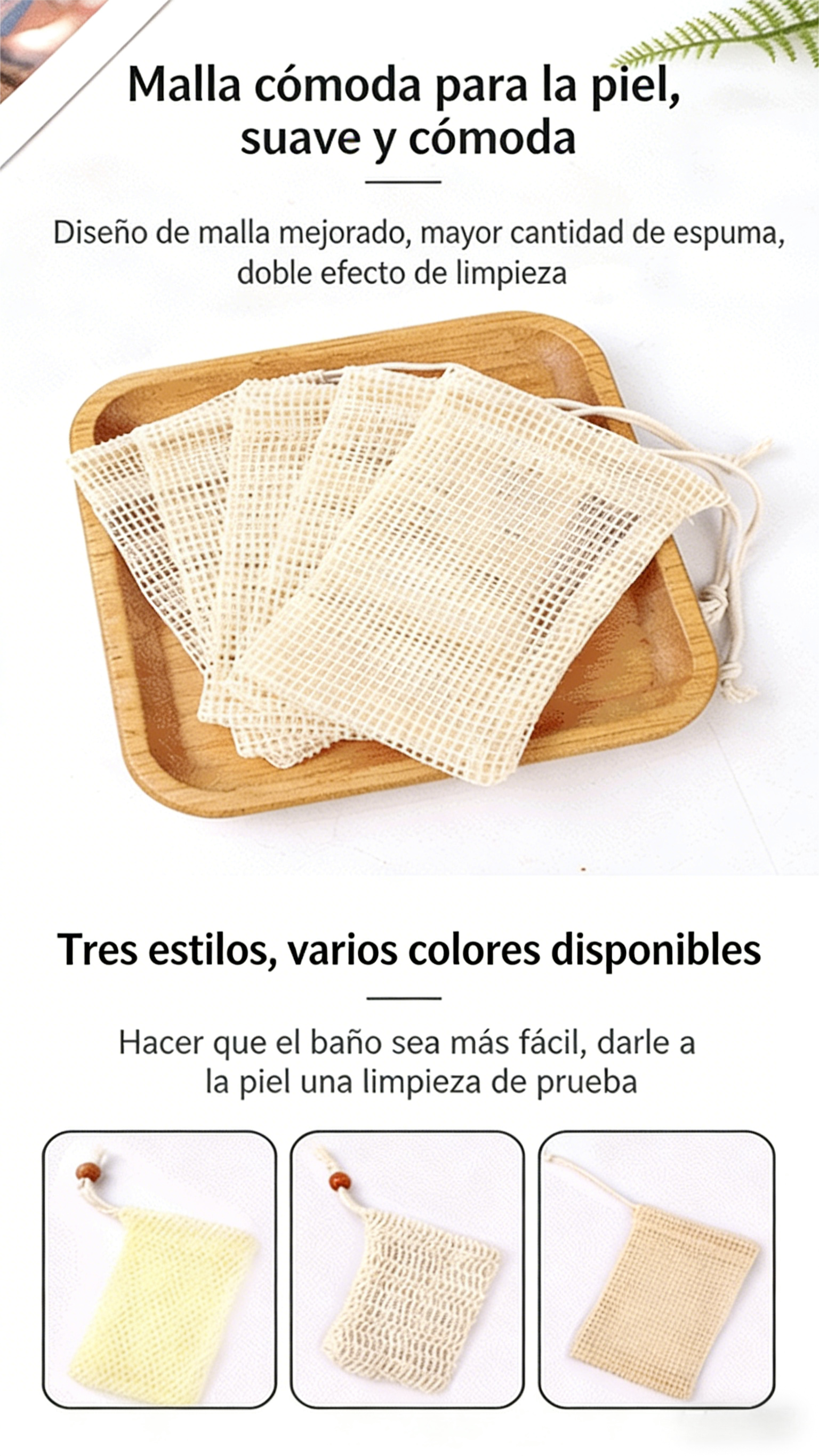 Bolsa de Jabón Colgante de Lino Algodón | Red Espumosa Manual para Baño y Masaje