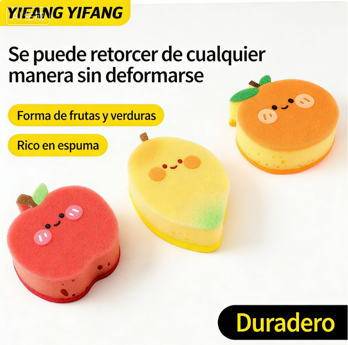 Dibujos animados de frutas de la serie 'Espon' para esponjas de cocina.