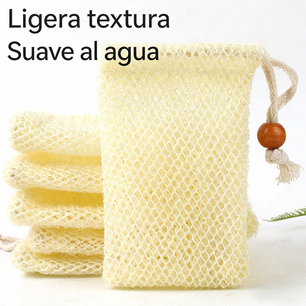 Bolsa de Jabón Colgante de Lino Algodón | Red Espumosa Manual para Baño y Masaje