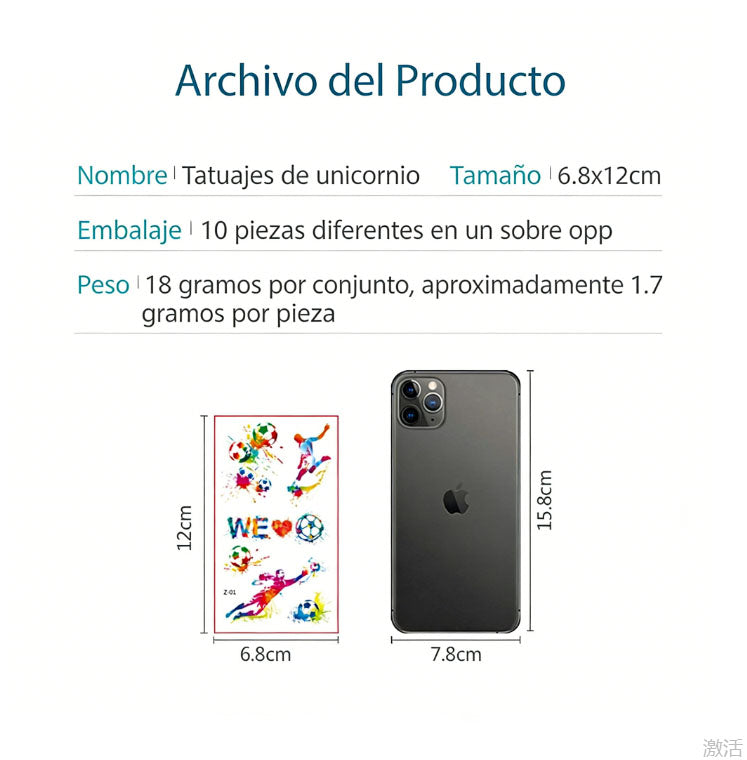 Pegatinas de tatude de fútbol de los nuevos niños transfronterizos pegatde actividad del Club de fans de la copa mundial de Europa impermeimperme.