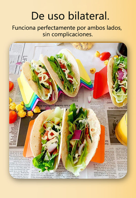 Organizador de Tacos Triangular | Soporte Multicolor con Diseño de Onda para Tortillas y Pancakes Mexicanos