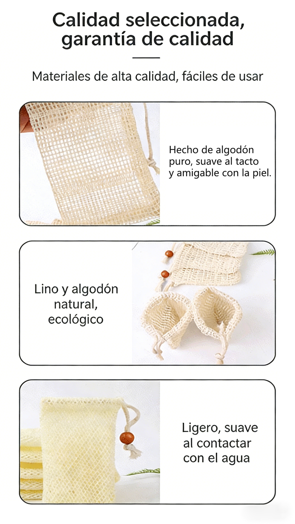 Bolsa de Jabón Colgante de Lino Algodón | Red Espumosa Manual para Baño y Masaje